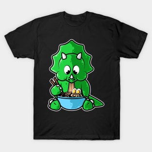 Dinosaur Triceratops Ramen Bowl Kawaii Anime Japanese product T-Shirt